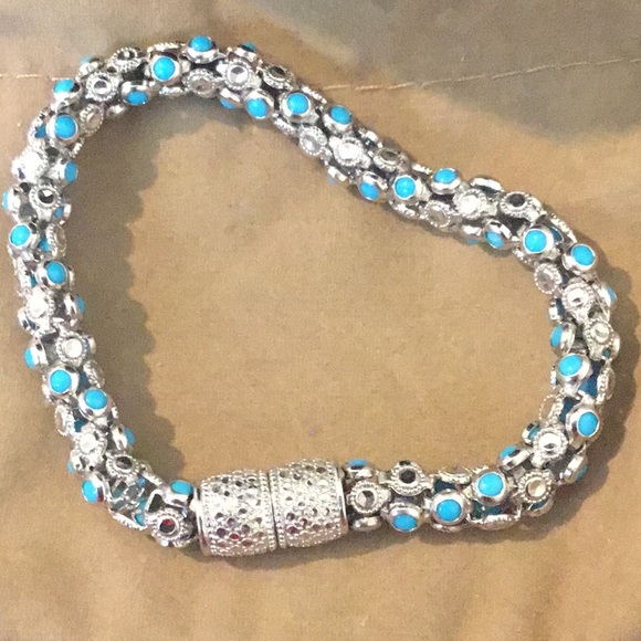 NEW Vintage Bold Solid Sterling Robbins Egg Blue Turquoise Bracelet - Picture 12 of 16